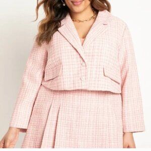 Plus Size Cropped Tweed Blazer